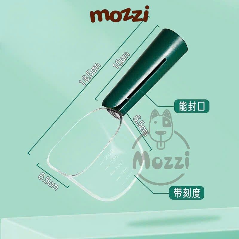 Thìa muổng trong suốt xúc thức ăn hạt gắn kẹp miệng túi