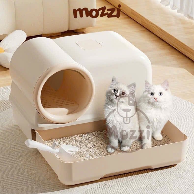 Khay cát vệ sinh cho mèo dạng nhà khép kín siêu lớn
