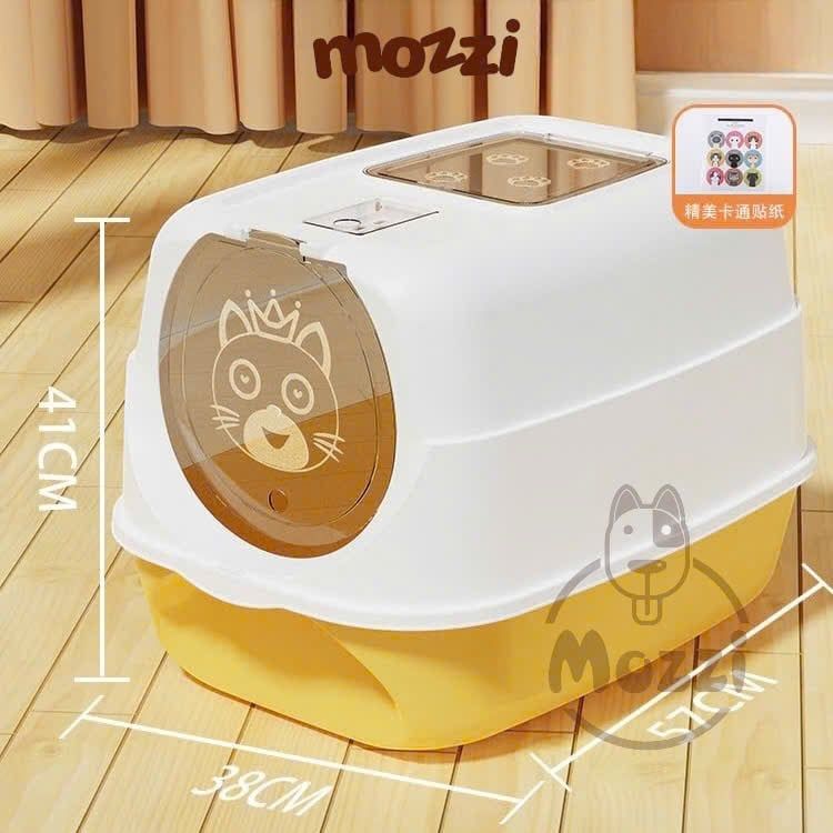 Khay cát vệ sinh cho mèo dạng nhà khép kín có cửa sổ trong suốt
