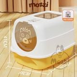 Khay cát vệ sinh cho mèo dạng nhà khép kín có cửa sổ trong suốt 