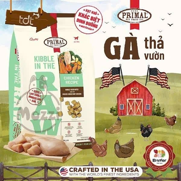 Thức ăn hạt Thịt sấy thăng hoa BARF Primal Raw Cao Cấp 680gr cho chó