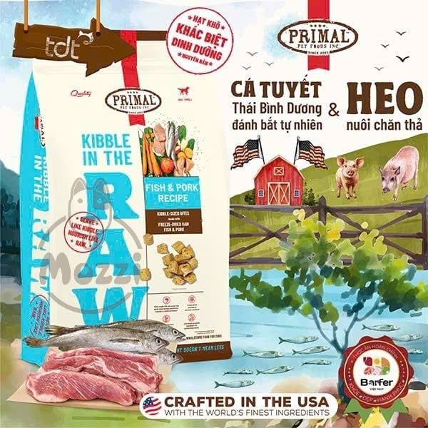 Thức ăn hạt Thịt sấy thăng hoa BARF Primal Raw Cao Cấp 680gr cho chó