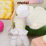  Đầm hai dây thun gân sọc ngang chân ren MuZePet 