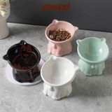  Chén sứ chống gù hình mèo màu trơn 
