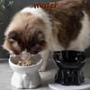 Chén sứ chống gù hình mèo màu trơn