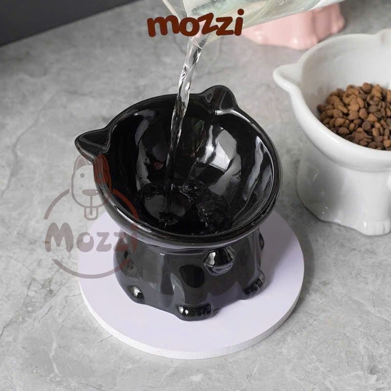 Chén sứ chống gù hình mèo màu trơn
