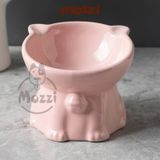  Chén sứ chống gù hình mèo màu trơn 