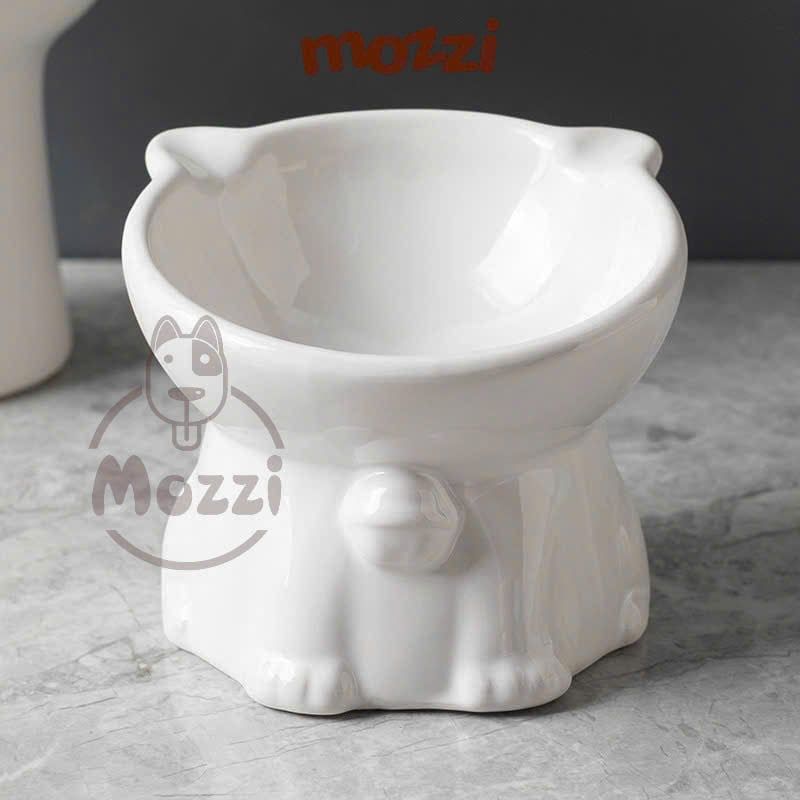 Chén sứ chống gù hình mèo màu trơn