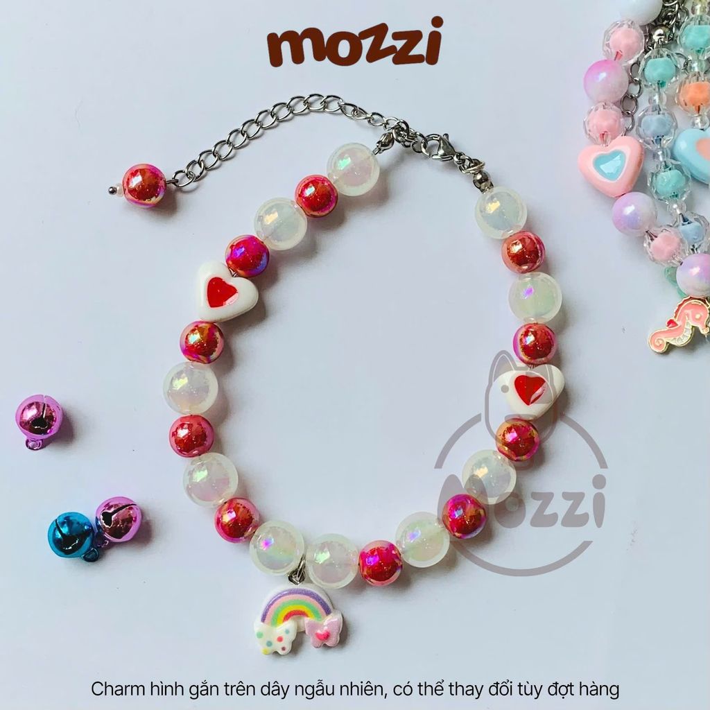 Vòng cổ Hạt đá gắn Charm hình Ngẫu nhiên cho chó mèo