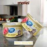  Pate cho mèo Snappy Tom lon 85gr Real Fish Real Meat 