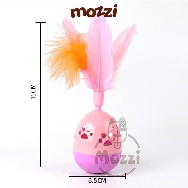 Đồ chơi Lật đật lục lạc lông gà cho mèo