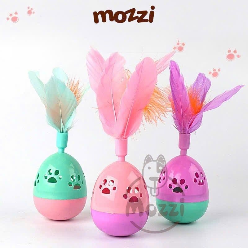 Đồ chơi Lật đật lục lạc lông gà cho mèo