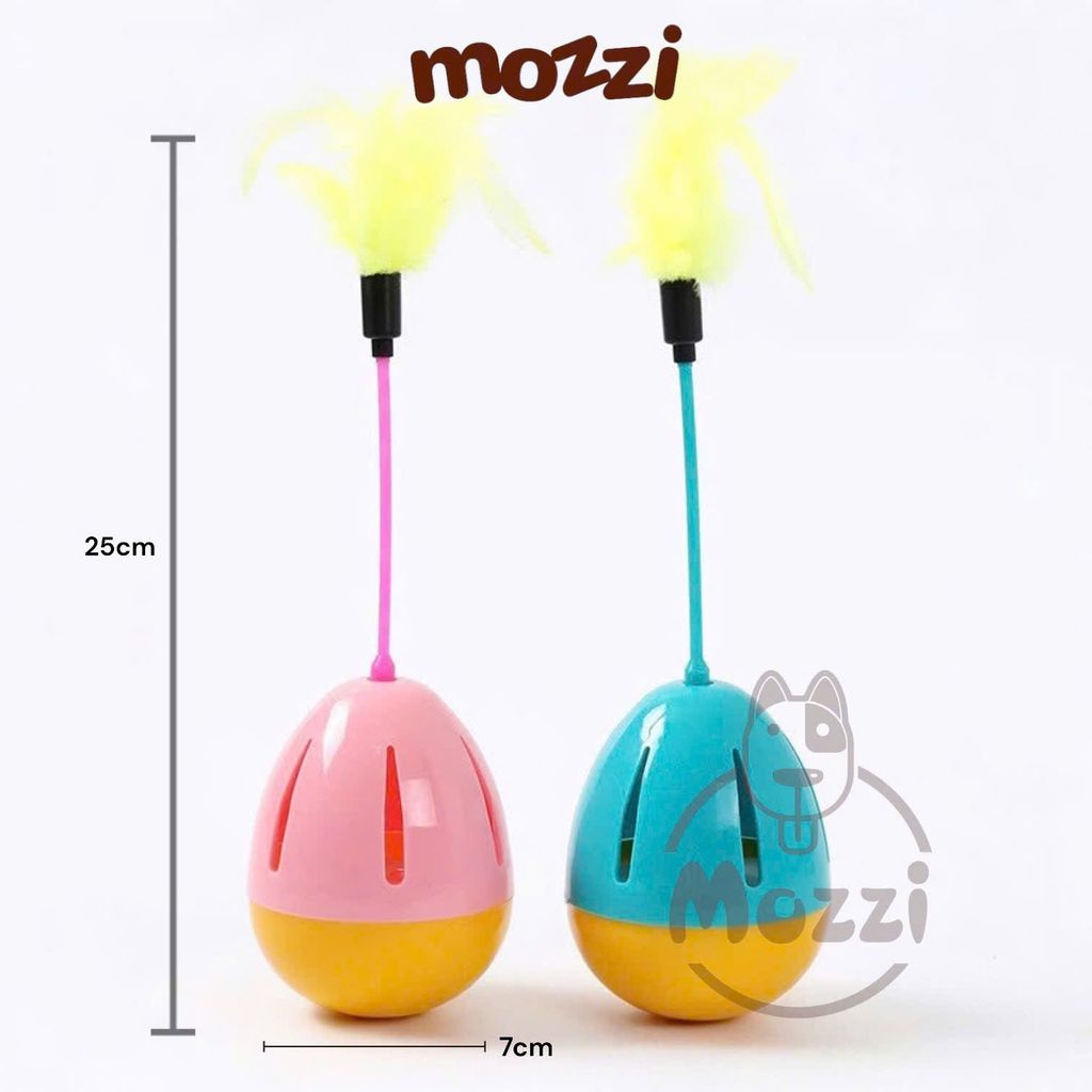 Đồ chơi Lật đật lục lạc lông gà cho mèo