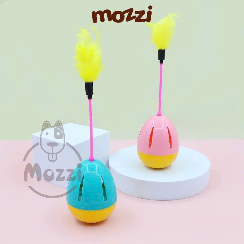 Đồ chơi Lật đật lục lạc lông gà cho mèo