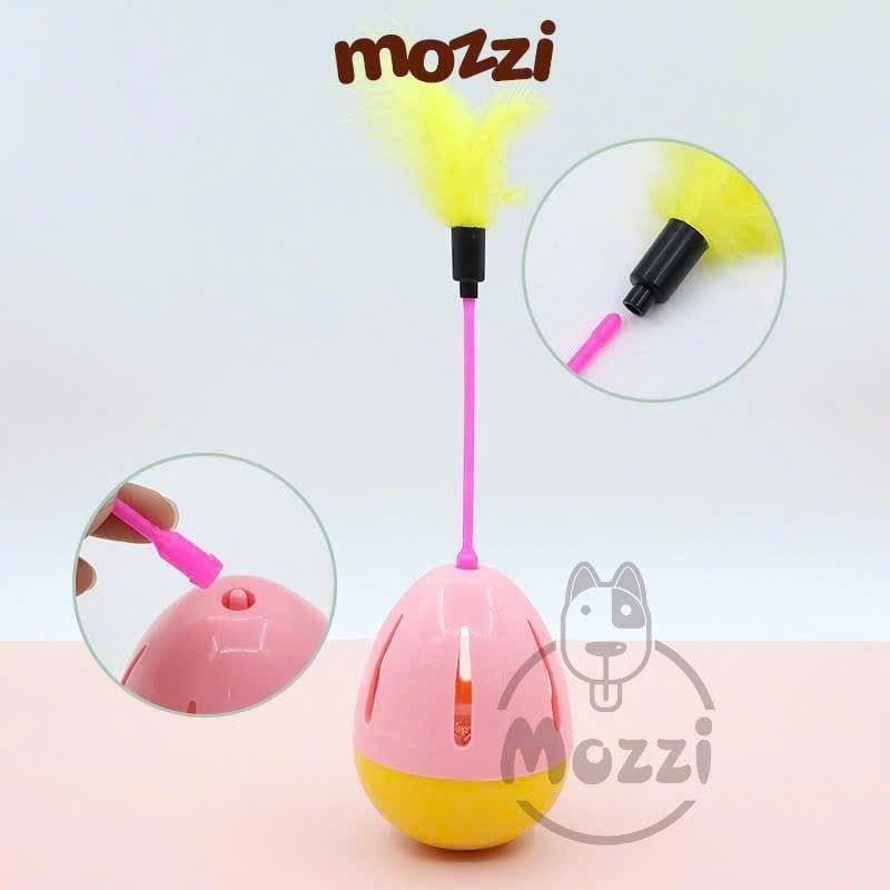 Đồ chơi Lật đật lục lạc lông gà cho mèo