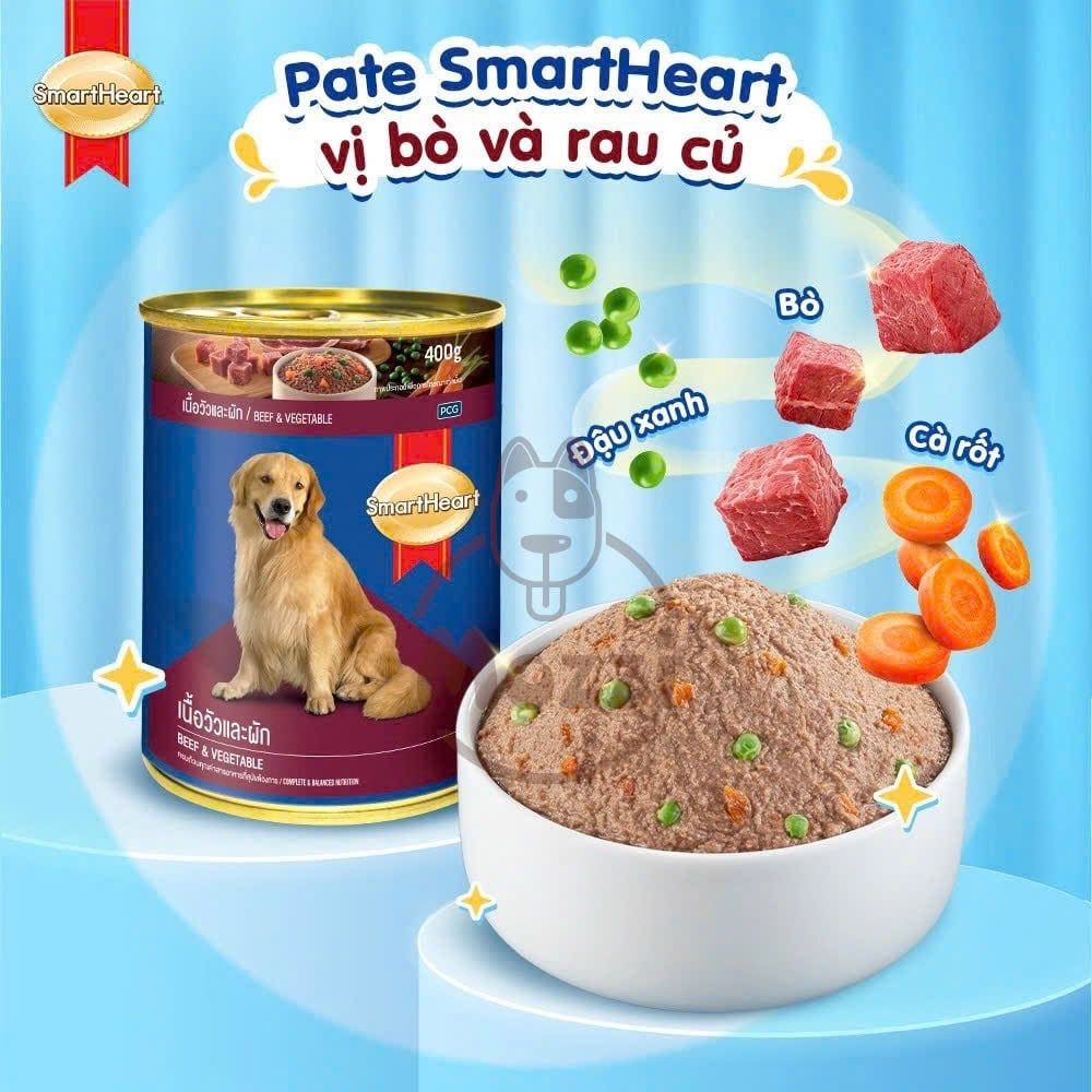 Pate cho chó SmartHeart lon 400gr dành cho chó trưởng thành