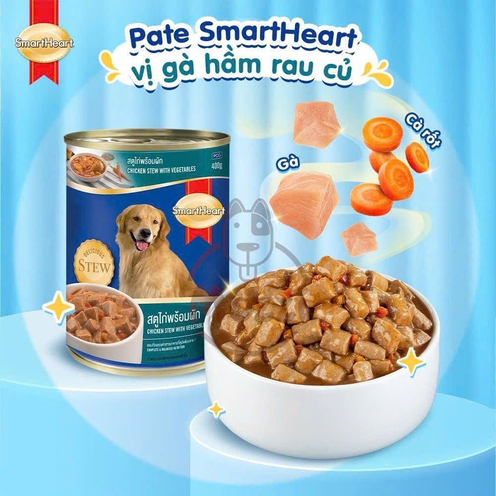 Pate cho chó SmartHeart lon 400gr dành cho chó trưởng thành