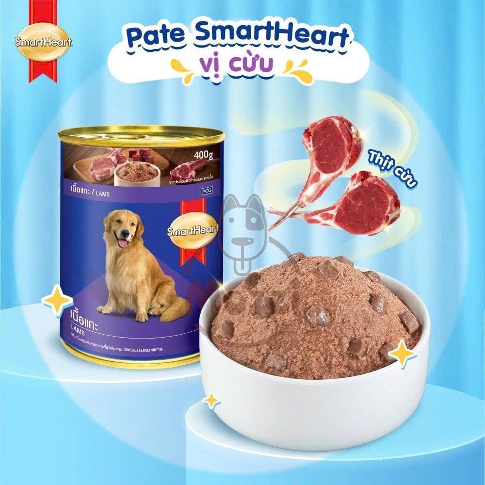 Pate cho chó SmartHeart lon 400gr dành cho chó trưởng thành