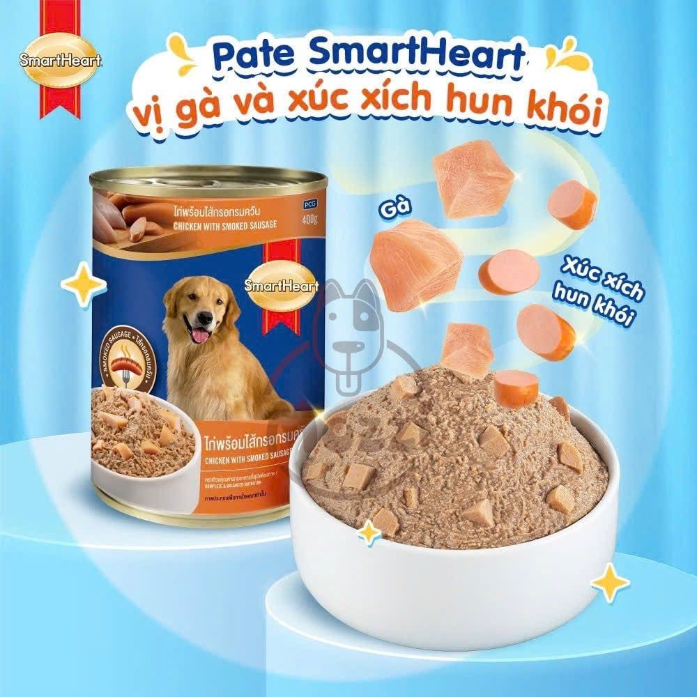 Pate cho chó SmartHeart lon 400gr dành cho chó trưởng thành