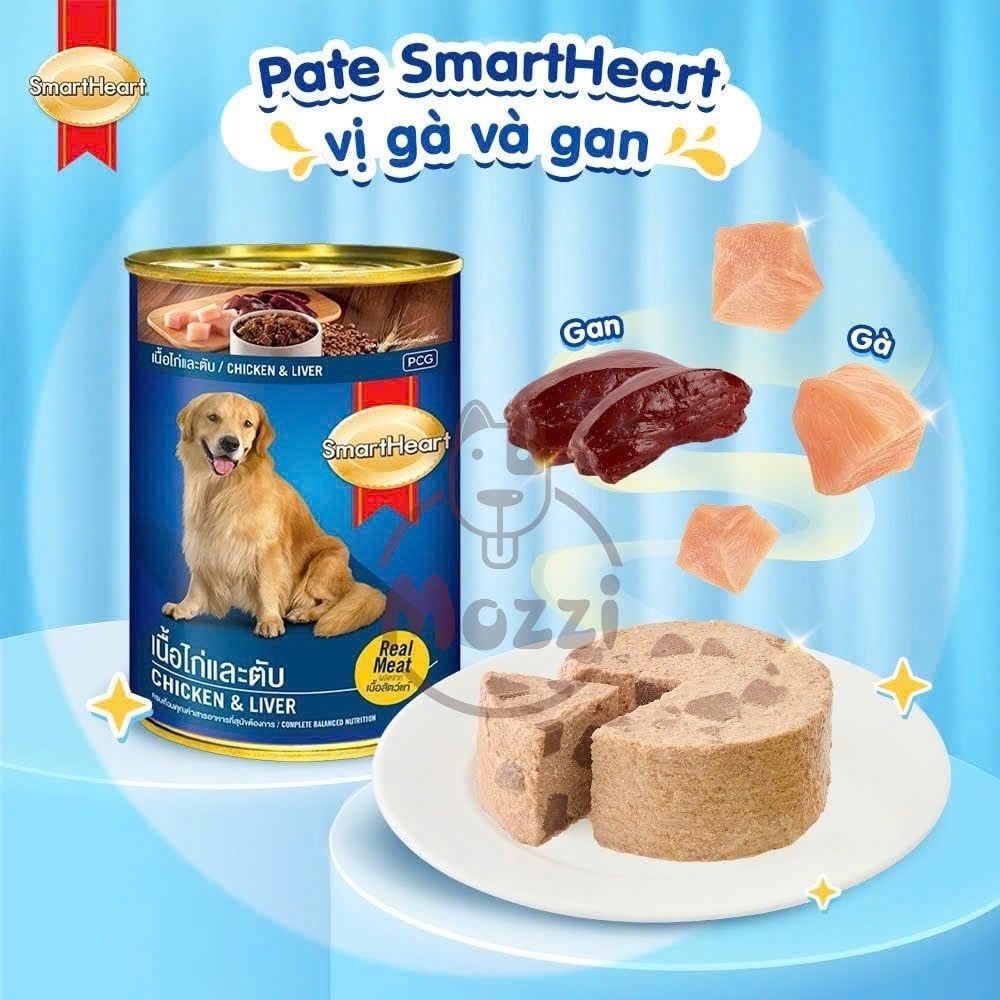 Pate cho chó SmartHeart lon 400gr dành cho chó trưởng thành