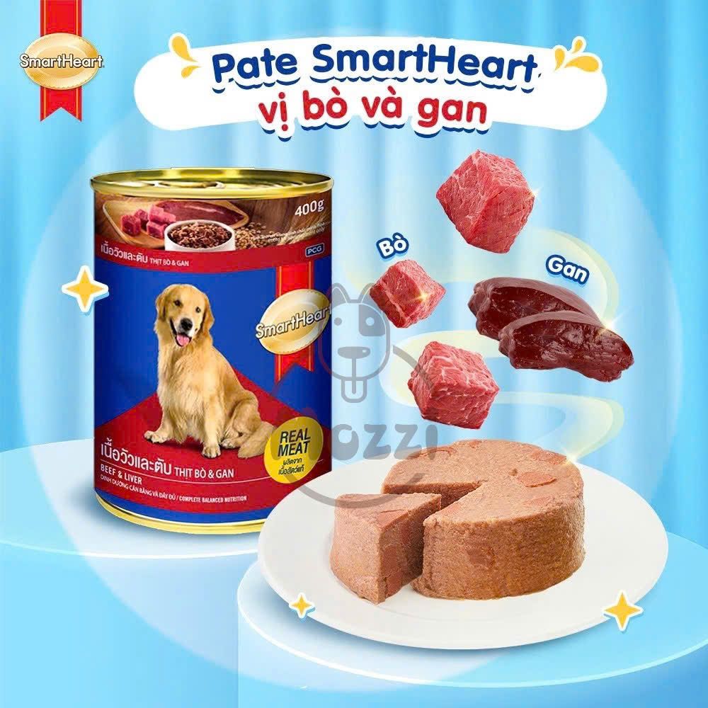 Pate cho chó SmartHeart lon 400gr dành cho chó trưởng thành