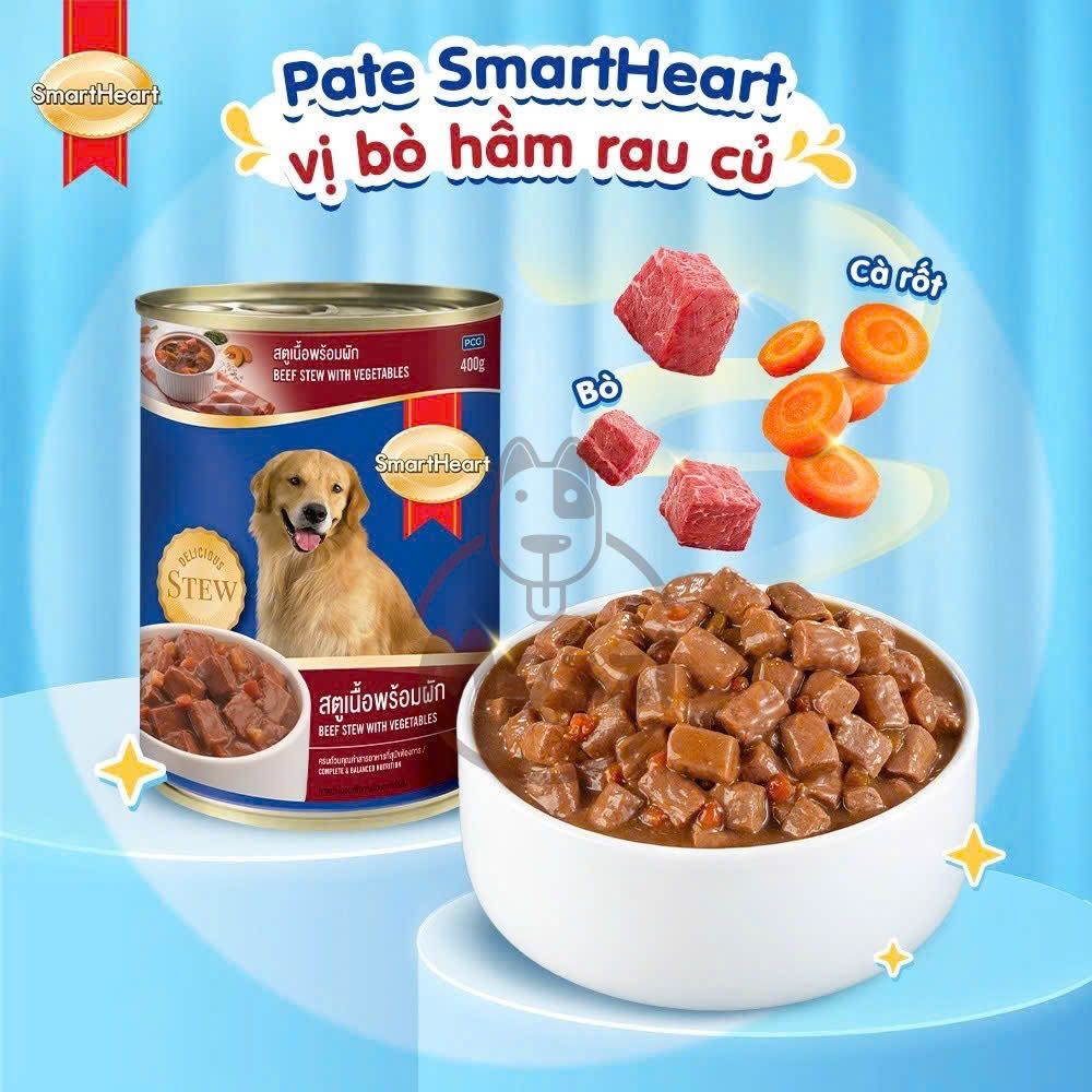 Pate cho chó SmartHeart lon 400gr dành cho chó trưởng thành