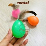  Đồ chơi Trứng nhựa âm thanh lông gà Cattyman cho mèo 