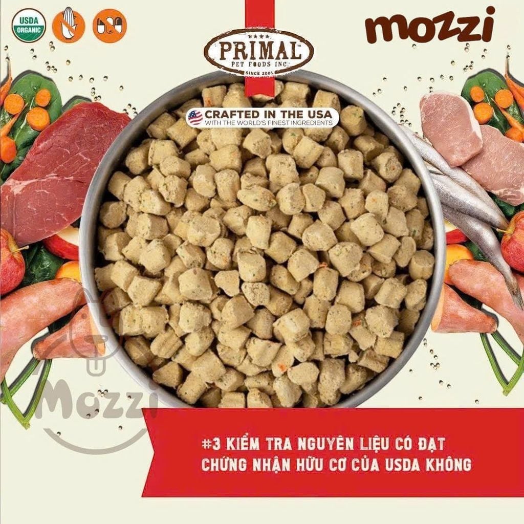 Thức ăn hạt Thịt sấy thăng hoa BARF Primal Raw Cao Cấp 680gr cho chó