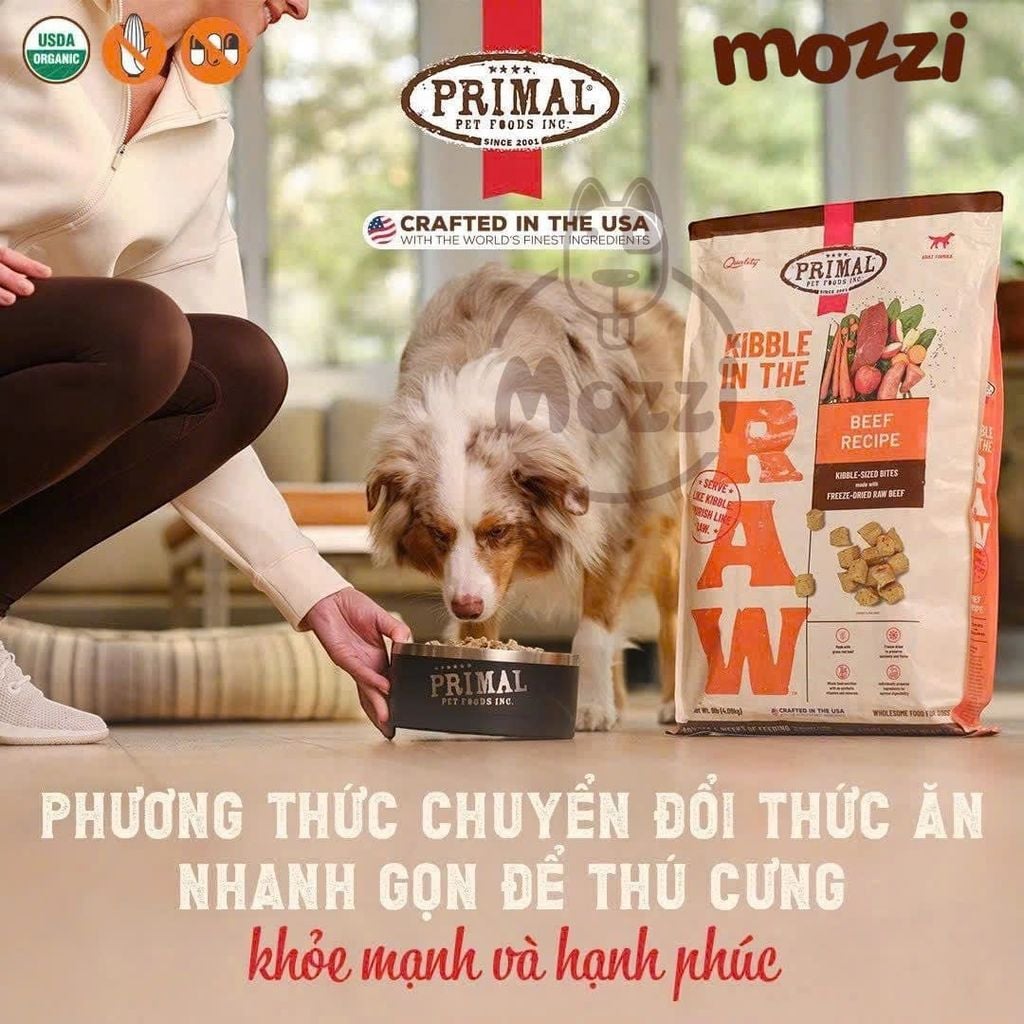 Thức ăn hạt Thịt sấy thăng hoa BARF Primal Raw Cao Cấp 680gr cho chó