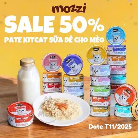  Pate cho mèo Pate sữa dê KitCat Lon 70gr 