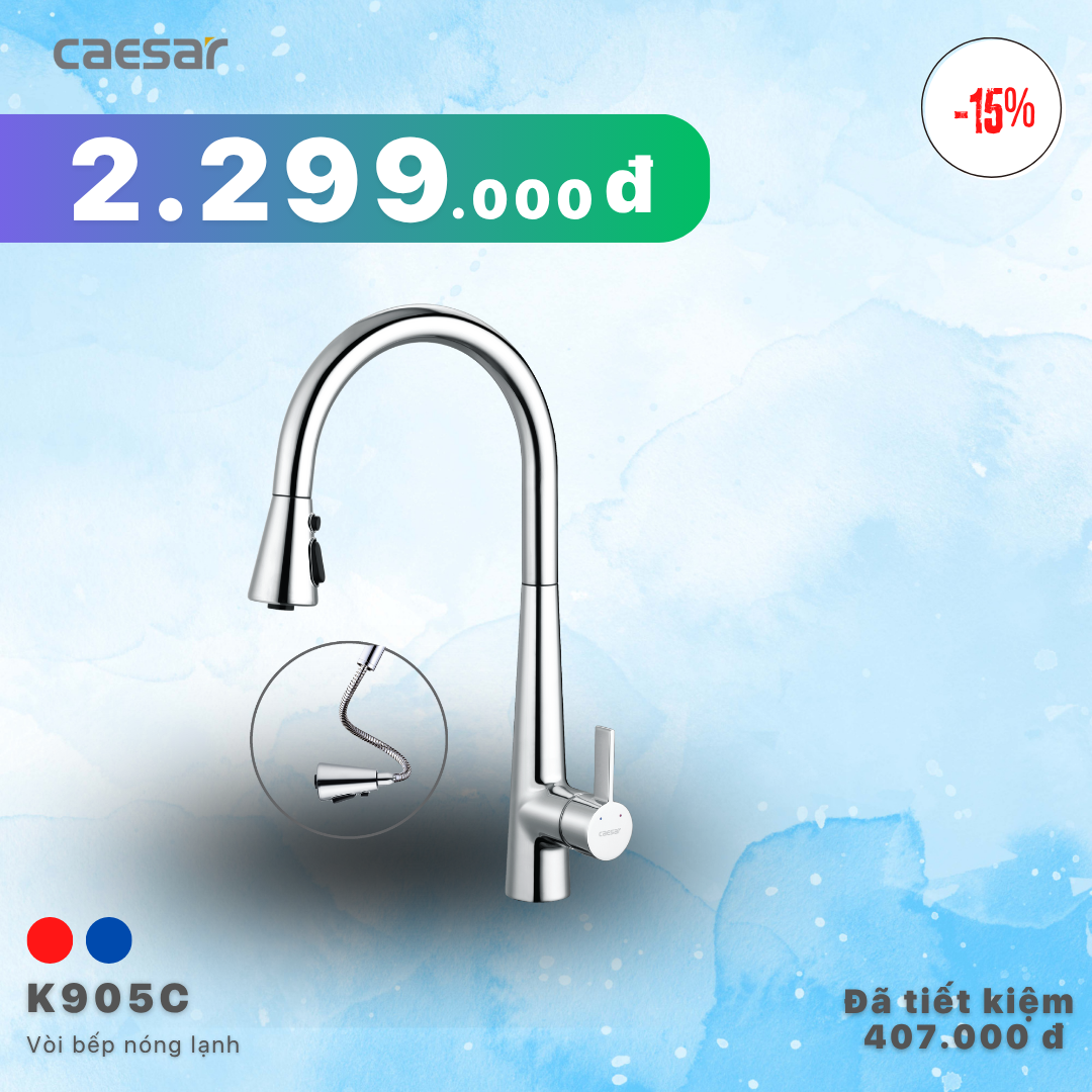  Khuyến mãi ưu đãi Vòi bếp Nóng Lạnh - K905C 