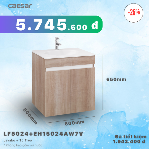 Khuyến mãi ưu đãi - Lavabo + Tủ treo - LF5024 + EH15024AW7V