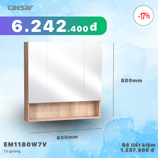  Khuyến mãi ưu đãi - Tủ gương Metis - EM1180W7V 