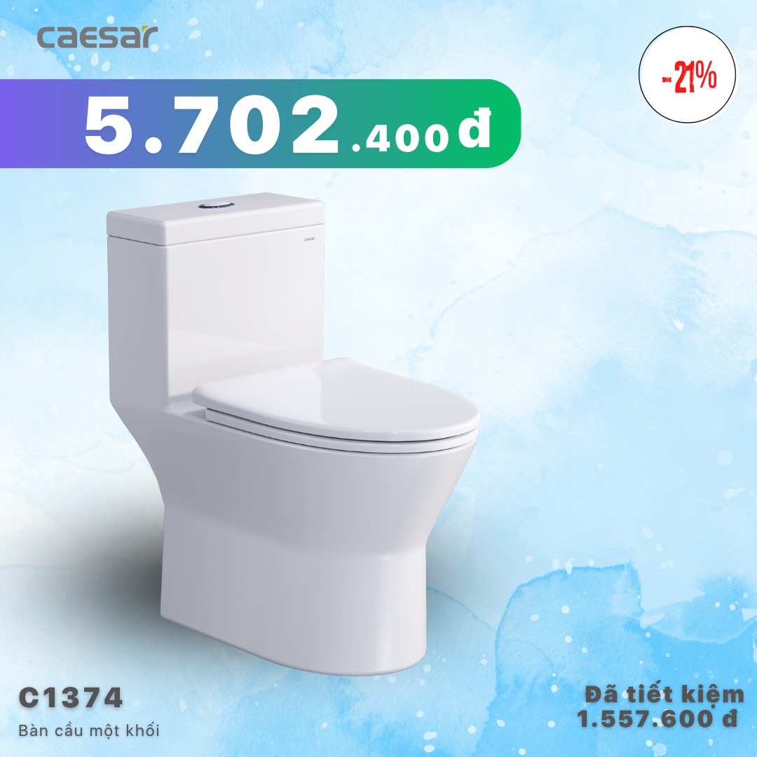  Khuyến mãi ưu đãi Bàn Cầu Một Khối - C1374 