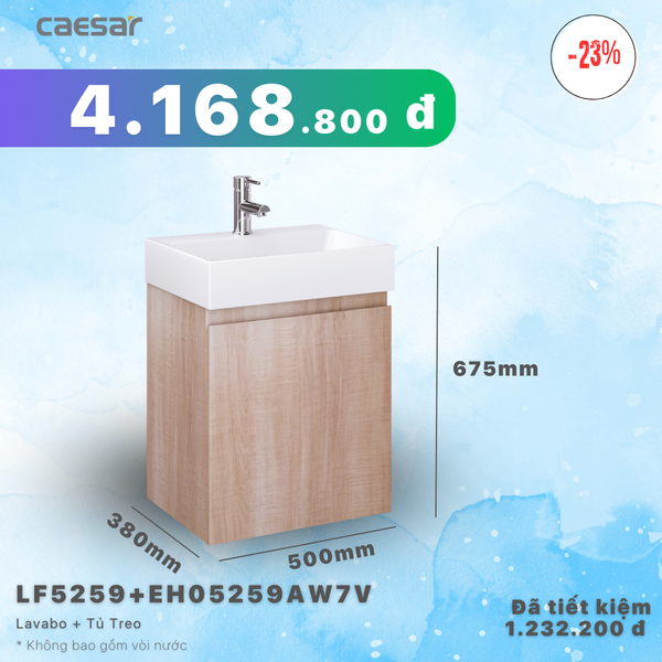  Khuyến mãi ưu đãi - Lavabo + Tủ Treo - LF5259 + EH05259AW7V 