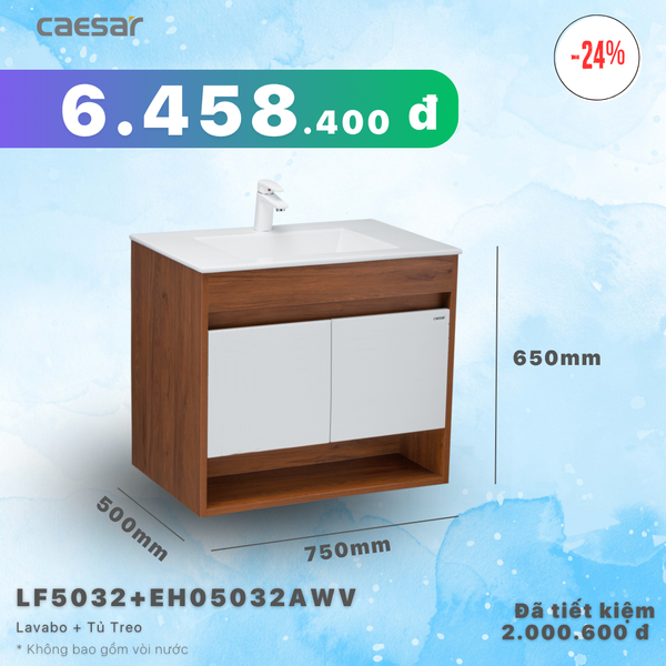 Khuyến mãi ưu đãi - Lavabo + Tủ treo  - LF5032 + EH05032AWV