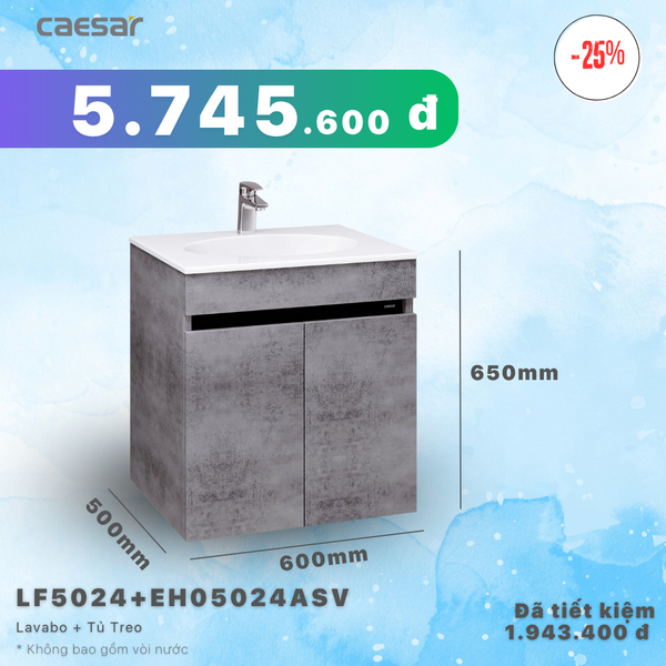Khuyến mãi ưu đãi - Lavabo + Tủ treo - LF5024 + EH05024ASV