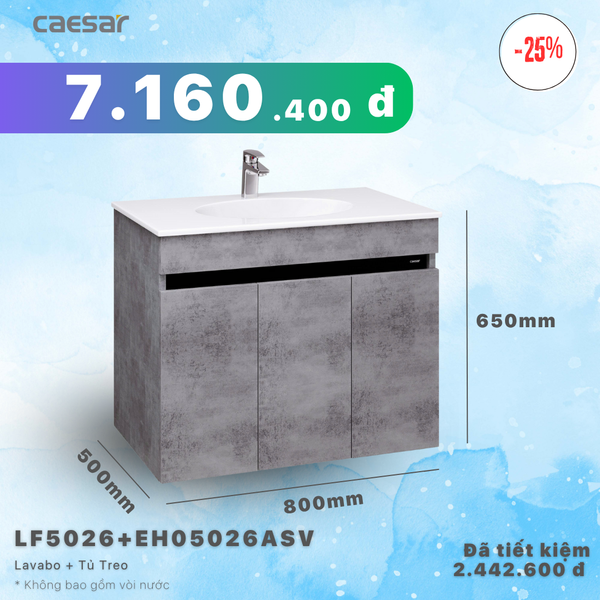 Khuyến mãi ưu đãi - Lavabo + Tủ treo - LF5026 + EH05026ASV