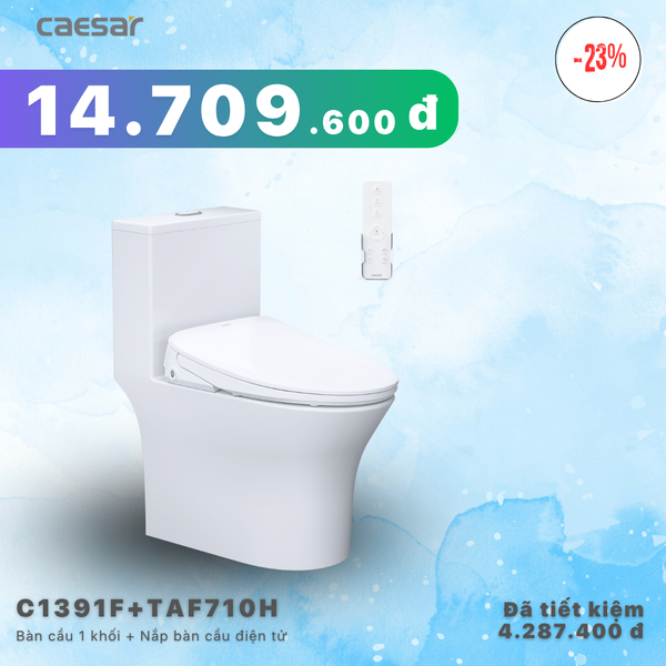Khuyến mãi ưu đãi - Bàn cầu một khối + Nắp điện tử - C1391F + TAF710H