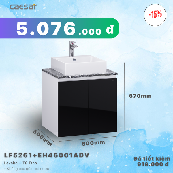 Khuyến mãi ưu đãi - Lavabo + Tủ treo - LF5261 + EH46001ADV