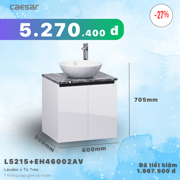 Khuyến mãi ưu đãi - Lavabo + Tủ treo - L5215 + EH46002AV