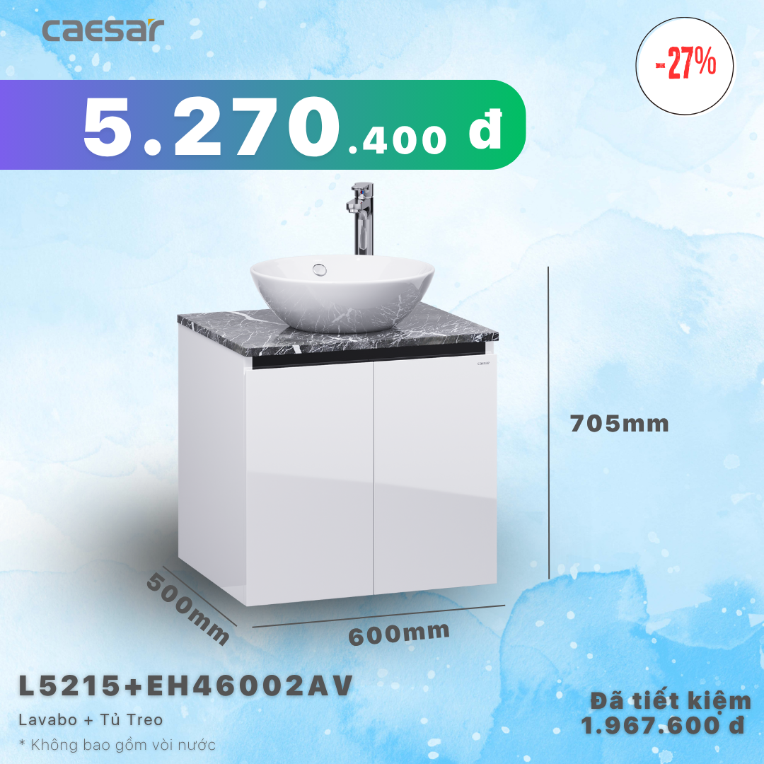  Khuyến mãi ưu đãi - Lavabo + Tủ treo - L5215 + EH46002AV 