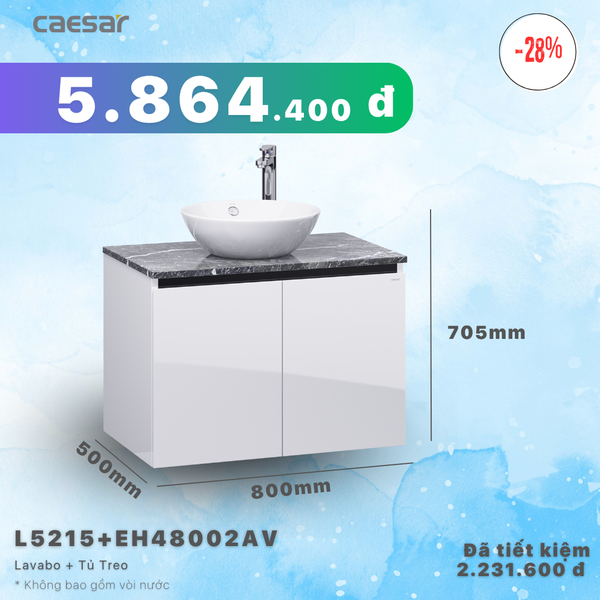 Khuyến mãi ưu đãi - Lavabo + Tủ treo - L5215 + EH48002AV