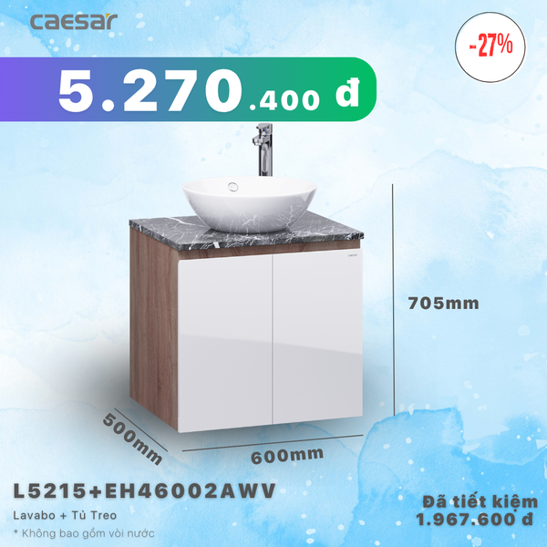 Khuyến mãi ưu đãi - Lavabo + Tủ treo - L5215 + EH46002AWV