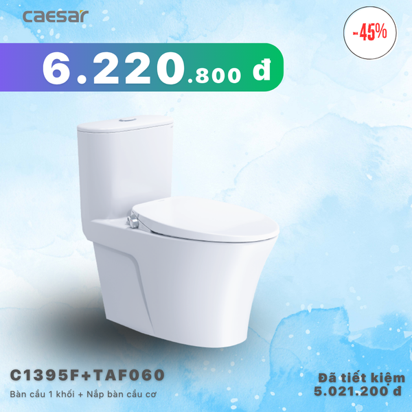 Khuyến mãi ưu đãi- Bàn Cầu Một Khối Nắp Cơ Đa Năng - C1395F - TAF060