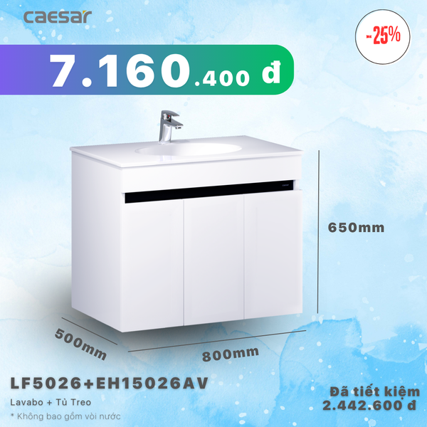 Khuyến mãi ưu đãi - Lavabo + Tủ treo - LF5026 + EH15026AV