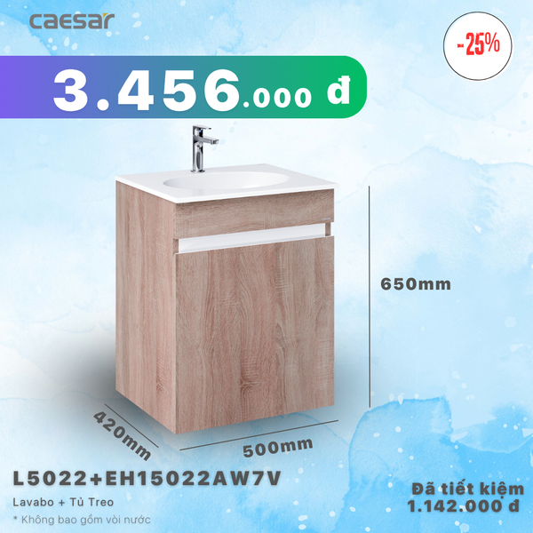 Khuyến mãi ưu đãi - Lavabo + Tủ treo - L5022 + EH15022AW7V