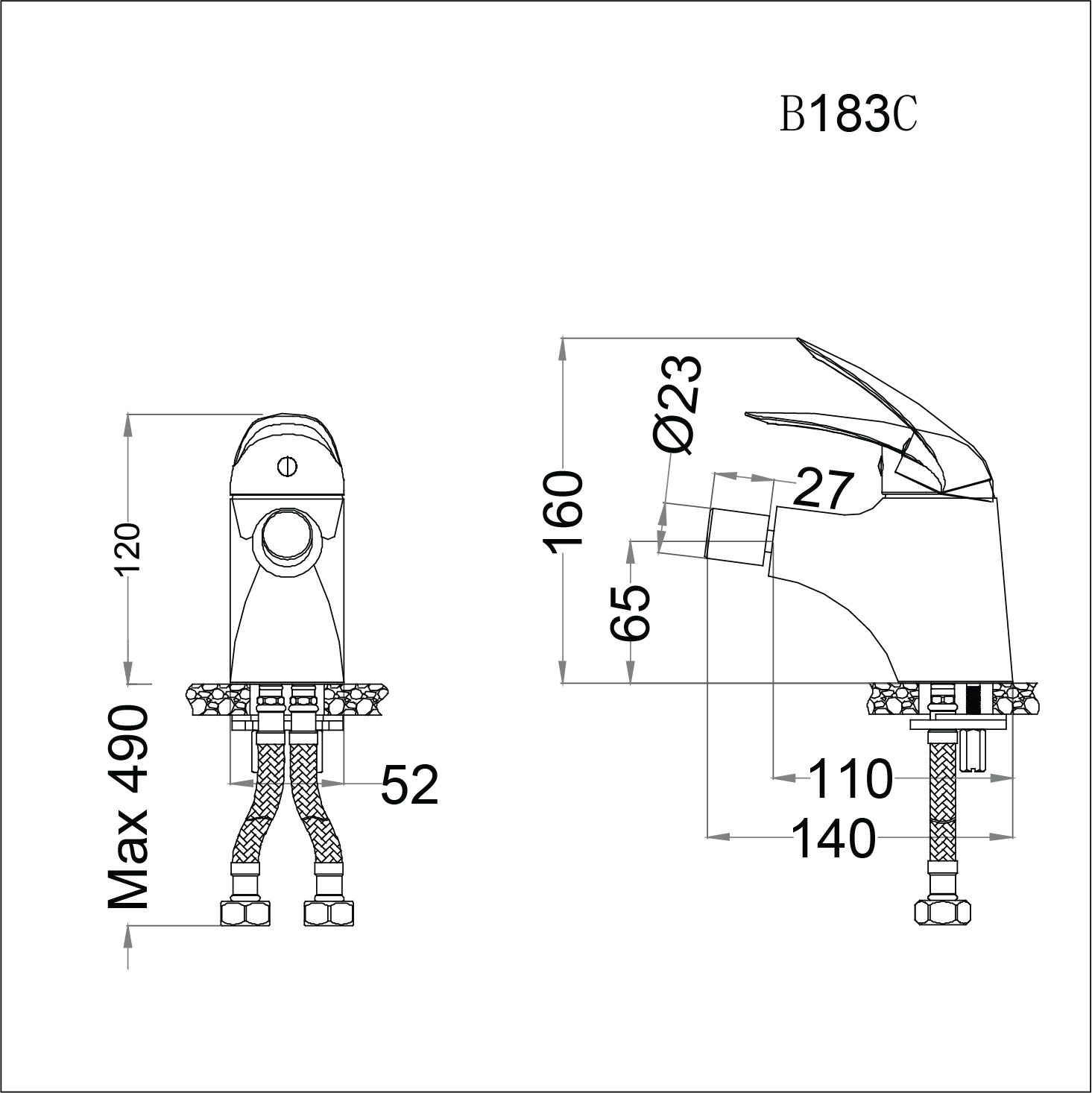  Vòi Bệ Vệ Sinh Nữ Nóng Lạnh - B183C 