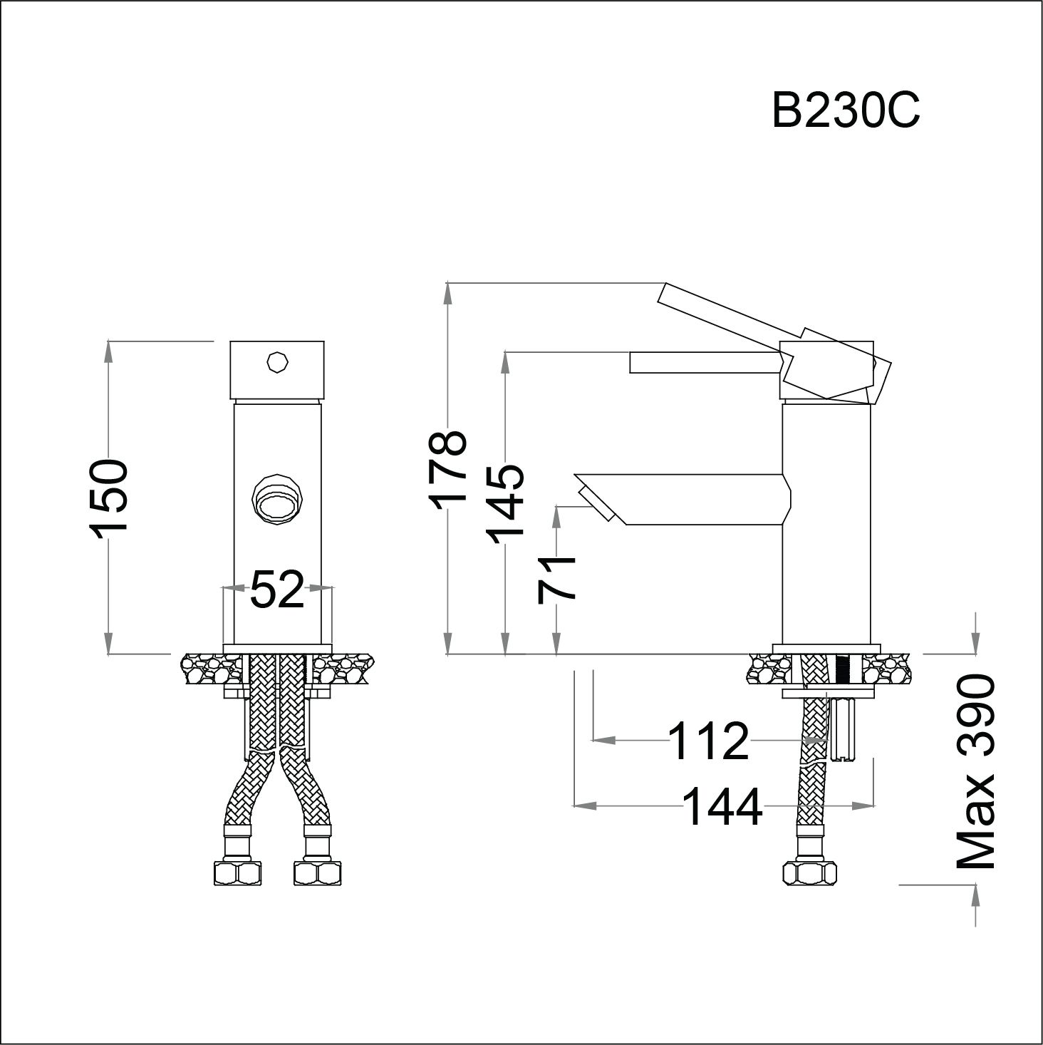  Vòi Lavabo Nóng Lạnh - B230CU 