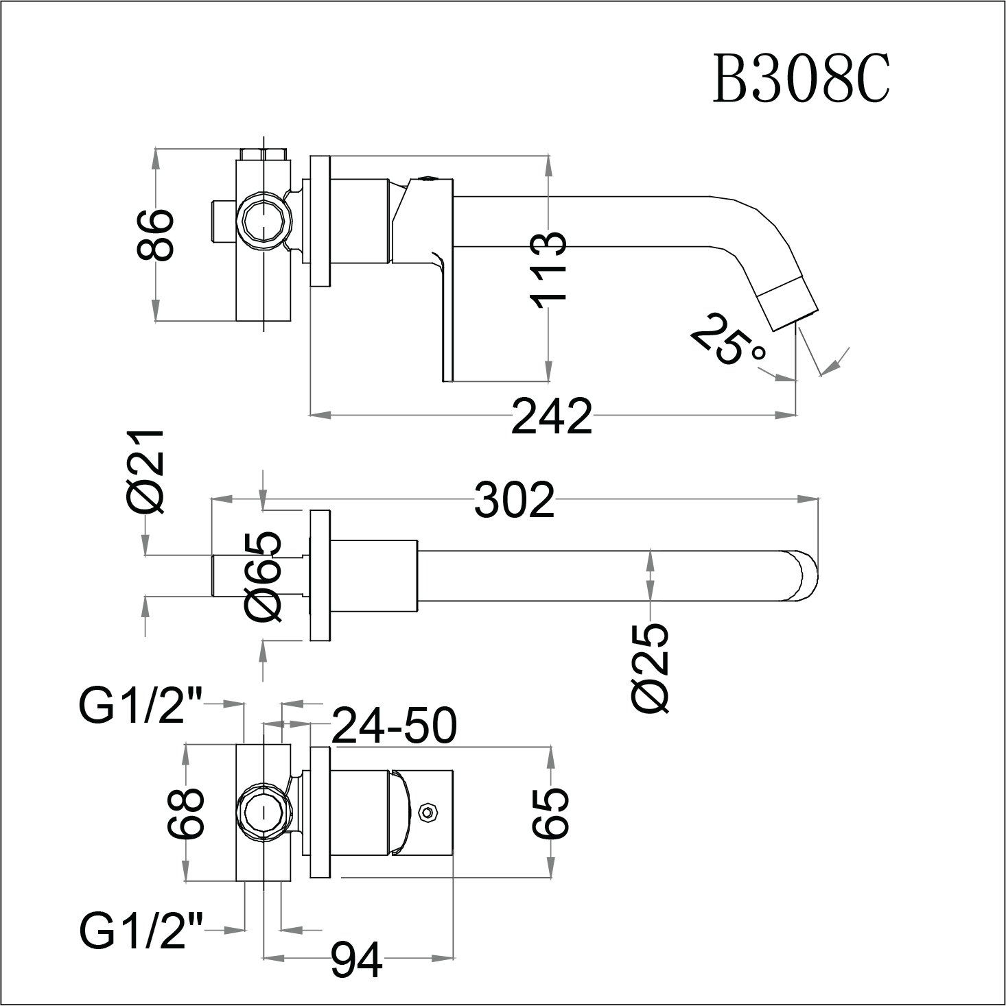  Vòi Lavabo Nóng Lạnh - B308C 